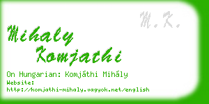 mihaly komjathi business card